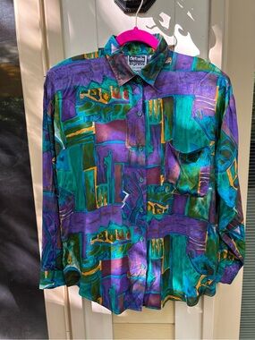 Vintage 1970s Vibrant Shirt by Details Express. Incredibly Unique!